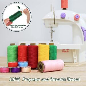 ilauke 95Pcs Bobbins Sewing Thread Kits, 400 Yards per Sewing Thread Polyester Spools with Case 45 Colors Sewing Supplies, Prewound Bobbin for Brother Singer Janome Hand & Machine Sewing