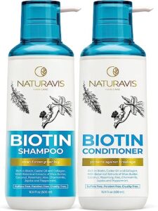 biotin shampoo and conditioner set with castor oil sulfate free for men and women - with shea to promote intense moisture for hair