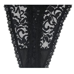 Womens Black Lace Thong Panties Sexy Soft Cmfy Lacy Thongs Underwear Plus Size Pack of 5