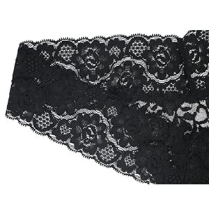 Womens Black Lace Thong Panties Sexy Soft Cmfy Lacy Thongs Underwear Plus Size Pack of 5