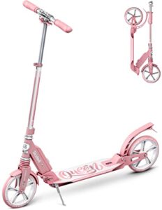 scooter for kids ages 6-12 - scooters for teens 12 years and up - adult scooter with anti-shock suspension - scooter for kids 8 years and up with 4 adjustment levels handlebar up to 41 inches high