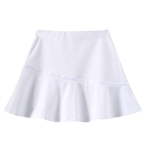 GRANDWISH Girls Sport Skort, Girls Athletic Performance Skort for Golf, Tennis, Running, White 8