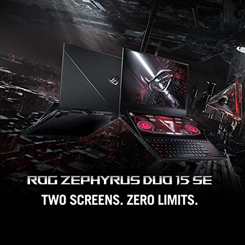 ASUS ROG Zephyrus Duo SE 15 Gaming Laptop, 15.6” 300Hz FHD IPS Type Display, NVIDIA GeForce RTX 3080, AMD Ryzen 9 5900HX, 32GB DDR4, 1TB PCIe SSD, Per-Key RGB Keyboard, Windows 10 Pro, GX551QS-XS98