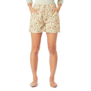 signature by levi strauss & co. gold label women's pull on casual elastic waist short (standard and plus), (new) daisy calico, large