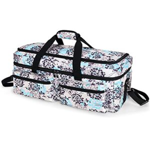 CURMIO Double Layer Carrying Case Compatible for Cricut Maker, Cricut Explore Air 2 and Silhouette Cameo 4, Travel Storage Bag with Pockets for Craft Tools, Dandelion (Bag only, Patented Design)