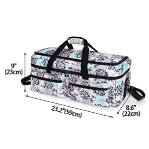 CURMIO Double Layer Carrying Case Compatible for Cricut Maker, Cricut Explore Air 2 and Silhouette Cameo 4, Travel Storage Bag with Pockets for Craft Tools, Dandelion (Bag only, Patented Design)