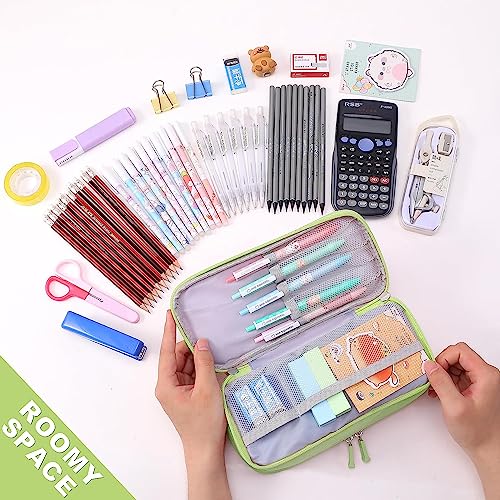 SCIONE Pencil Case for Girls Boys, Large Pencil Pouch School Supplies for Kids with Dry-erase Board, Big Capacity Zipper Cute Pen Box, Back to School Gifts for Student Teens