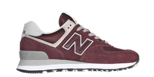 New Balance Women's 574 Core Sneaker, Burgundy/White, 10.5