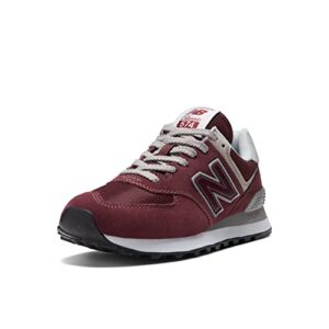 New Balance Women's 574 Core Sneaker, Burgundy/White, 10.5