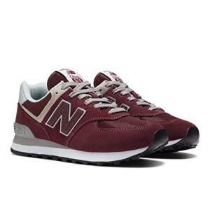 New Balance Women's 574 Core Sneaker, Burgundy/White, 10.5