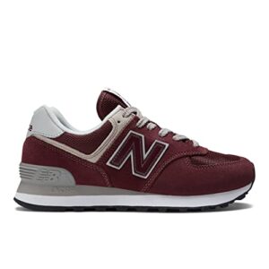 New Balance Women's 574 Core Sneaker, Burgundy/White, 10.5