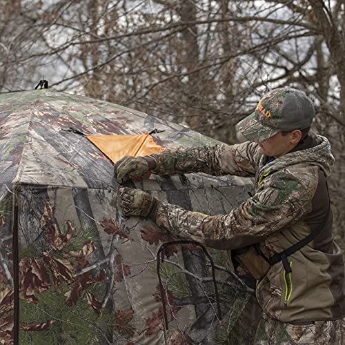 Barronett Blinds® Feather Five, Portable Hunting Blind, Huge Interior, Lightweight, 4-Person, Bloodtrail® Backwoods, 72” x 84” x 84”, FF500BW