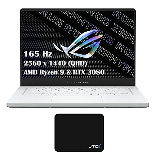 JTD ROG ROG Zephyrus G15 15.6" 165 Hz QHD Gaming Laptop, AMD Ryzen 9 5900HS Processor up to 4.6 GHz, GeForce RTX 3080 Graphics (32GB DDR4 RAM | 2TB PCIe SSD) Fingerprint Windows 10 Pro,