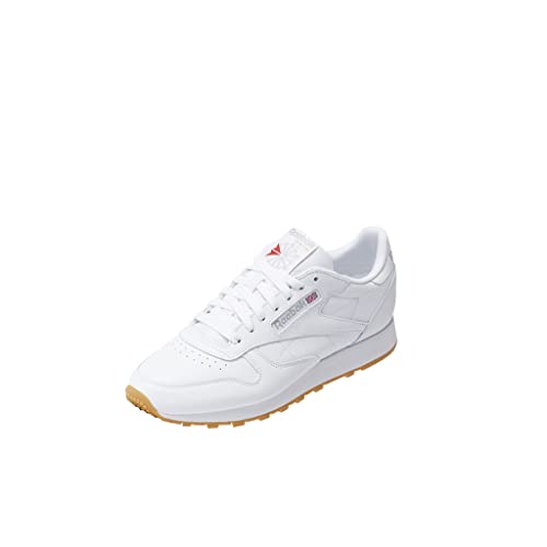 Reebok unisex adult Classic Leather Sneaker, Ftwr White/Pure Grey 3/ Rubber Gum-03, 11.5 Women 10 Men US