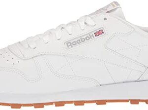 Reebok unisex adult Classic Leather Sneaker, Ftwr White/Pure Grey 3/ Rubber Gum-03, 11.5 Women 10 Men US