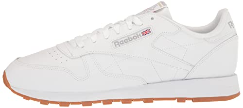 Reebok unisex adult Classic Leather Sneaker, Ftwr White/Pure Grey 3/ Rubber Gum-03, 11.5 Women 10 Men US