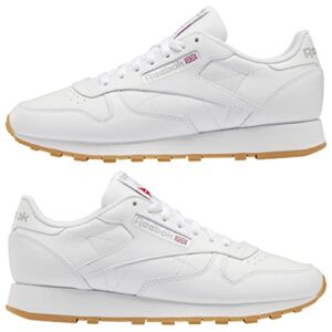 Reebok unisex adult Classic Leather Sneaker, Ftwr White/Pure Grey 3/ Rubber Gum-03, 11.5 Women 10 Men US