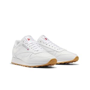 Reebok unisex adult Classic Leather Sneaker, Ftwr White/Pure Grey 3/ Rubber Gum-03, 11.5 Women 10 Men US