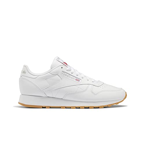 Reebok unisex adult Classic Leather Sneaker, Ftwr White/Pure Grey 3/ Rubber Gum-03, 11.5 Women 10 Men US