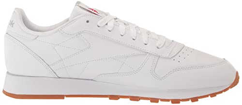 Reebok unisex adult Classic Leather Sneaker, Ftwr White/Pure Grey 3/ Rubber Gum-03, 11.5 Women 10 Men US