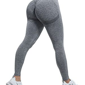 CHRLEISURE Butt Lifting Workout Leggings for Women, Scrunch Butt Gym Seamless Booty Tight (Dark Gray, M)