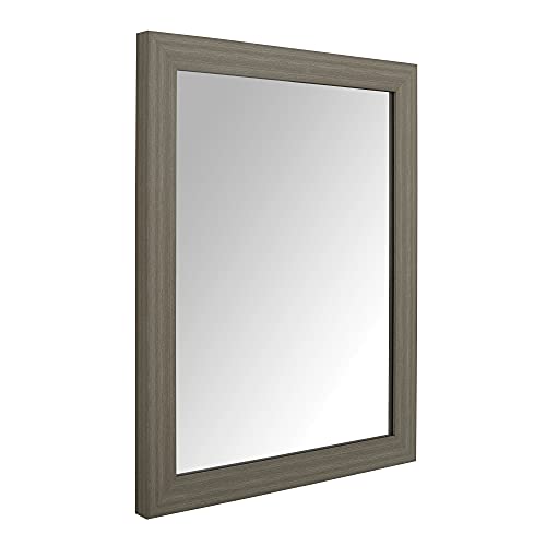 Amazon Basics Rectangular Wall Mount Mirror, Standard Trim, Barnwood, 16" x 20"