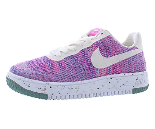 Nike Women's Air Force 1 Crater Low Flyknit Shoes, Fuchsia Glow White Pink Blast Violet, 7