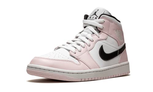 Nike Jordan Womens WMNS Air Jordan 1 Mid BQ6472 500 Barely Rose, Light Violet/Black-white, Size 7W