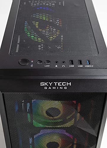 Skytech Chronos Mini Gaming PC Desktop - AMD Ryzen 5 3600 3.6GHz, GTX 1660 Super 6G, 16GB DDR4 3000, 500GB SSD, AC WiFi, Windows 10 Home 64-bit, Black