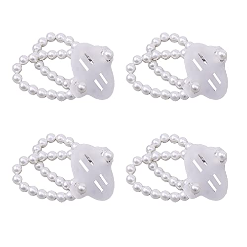 GSHLLO 4 PCS Elastic Pearl Corsage Wrist Bands Wristlets Accessories Wedding Wrist DIY for Wedding Party