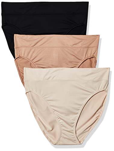 Warner's womens Allover Breathable Hi-cut Panty Underwear, Toasted Almond Butterscotch Black, X-Large US