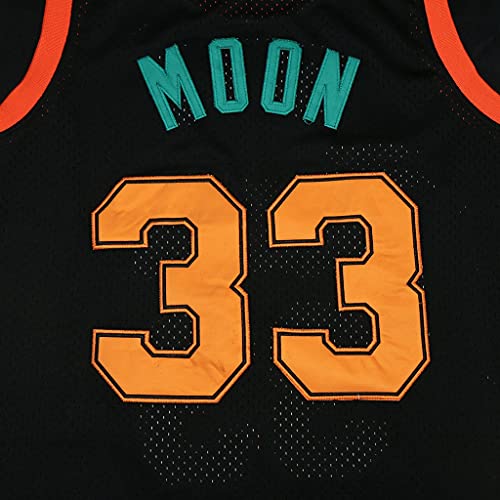 kekambas Men's #33 Moon Flint Tropics Movie Basketball Jersey Stitched Black Size L