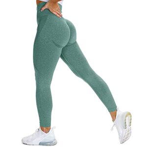 Bodybay Women High Waist Seamless Leggings Butt Lift Anti Cellulite Leggings for Workout Green