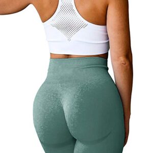 Bodybay Women High Waist Seamless Leggings Butt Lift Anti Cellulite Leggings for Workout Green