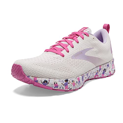 Brooks Women's Revel 4 Running Shoe - White/Lilac/Pink - 9.5