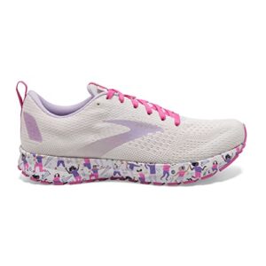 Brooks Women's Revel 4 Running Shoe - White/Lilac/Pink - 9.5