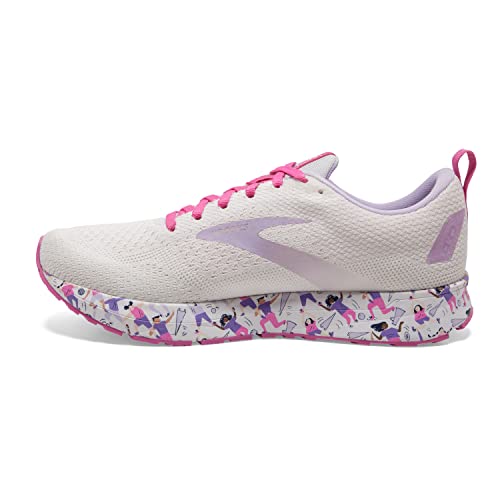 Brooks Women's Revel 4 Running Shoe - White/Lilac/Pink - 9.5