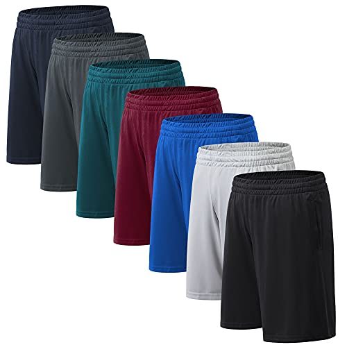 BVNSOZ Men's Athletic Shorts with Pockets and Elastic Waistband Quick Dry Workout Shorts for Men