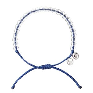 4ocean handmade beaded bracelet with silver 4o charm and stickers (signature blue)
