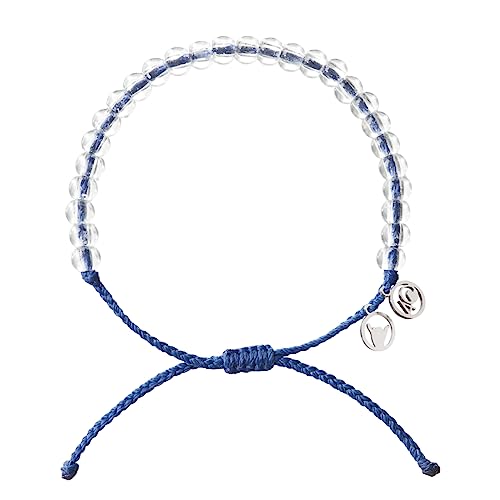 4Ocean Handmade Beaded Bracelet With Silver 4O Charm and Stickers (Signature Blue)