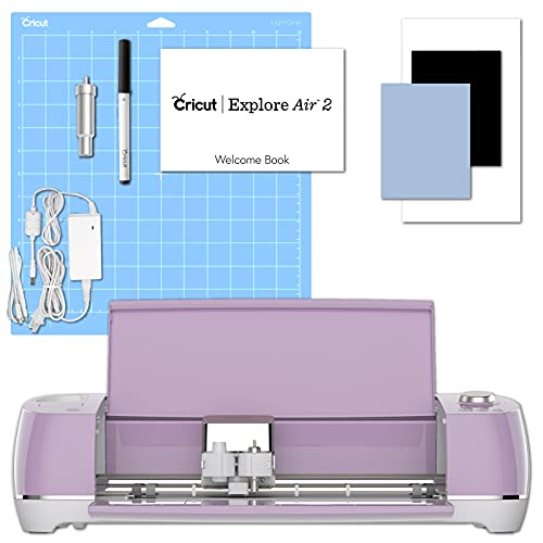 Cricut Explore Air 2 Bundle Iron On, Vinyl Pack, Tools, Pen, Design Guide - Lilac