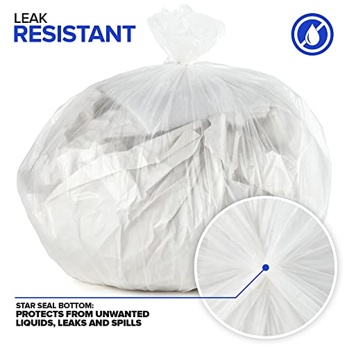 Stock Your Home Clear 4 Gallon Trash Bag (100 Pack) Un-Scented Small Garbage Bags for Bathroom Can, Mini Waste Basket Liner, Plastic Liners for Office Trashcan and Dog Poop, Bulk Household Supplies