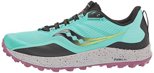 Saucony Women's Peregrine 12 Running Shoe, Cool Mint/Acid, 8