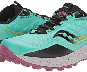 Saucony Women's Peregrine 12 Running Shoe, Cool Mint/Acid, 8