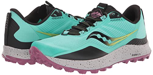 Saucony Women's Peregrine 12 Running Shoe, Cool Mint/Acid, 8