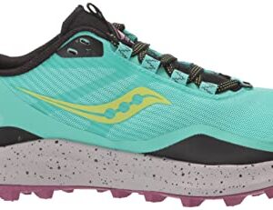 Saucony Women's Peregrine 12 Running Shoe, Cool Mint/Acid, 8