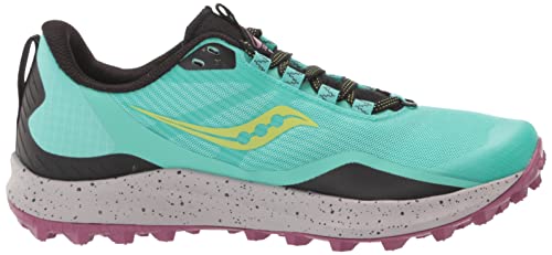 Saucony Women's Peregrine 12 Running Shoe, Cool Mint/Acid, 8