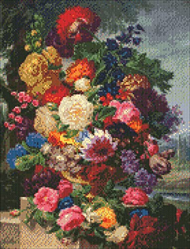 MAGIART Cross Stitch Kits Stamped Kit for Adults Embroidery Beginner and Kids 11CT Patterns Fabric Needlework Colorful Flowers NCMF326 (15.8inch x 19.7inch Cotton)