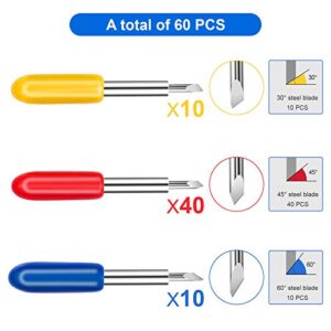 DERFILIN 60PCS Fine Point Blades for Cricut Explore Air 2/Air 3/Maker 3，Replacement Blades for Cricut Cutting Machines