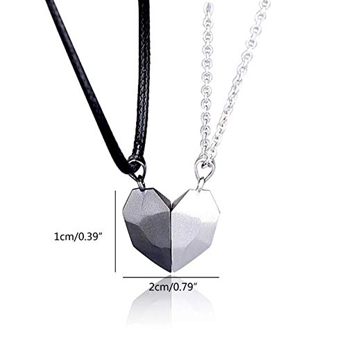 Matching Necklaces for Couples Magnet Necklace for Best Friend Necklaces for 2 Magnetic Half Heart Necklace for Couples